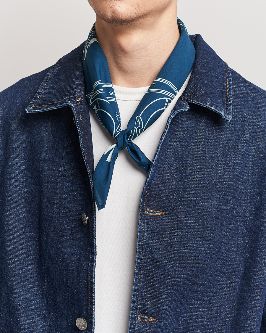 Uomini | Merz b. Schwanen Cotton Bandana Ink Blue | Merz b. Schwanen | Cotton Bandana Ink Blue