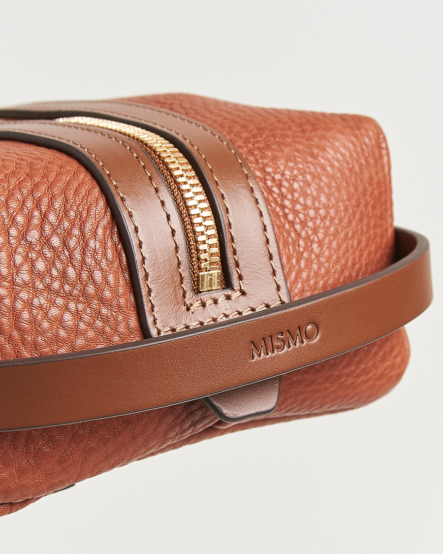 Uomini | Borse | Mismo | Groom Pebbled Leather Washbag Tabac/Cuoio