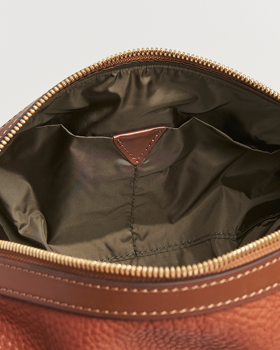 Uomini | Borse | Mismo | Groom Pebbled Leather Washbag Tabac/Cuoio