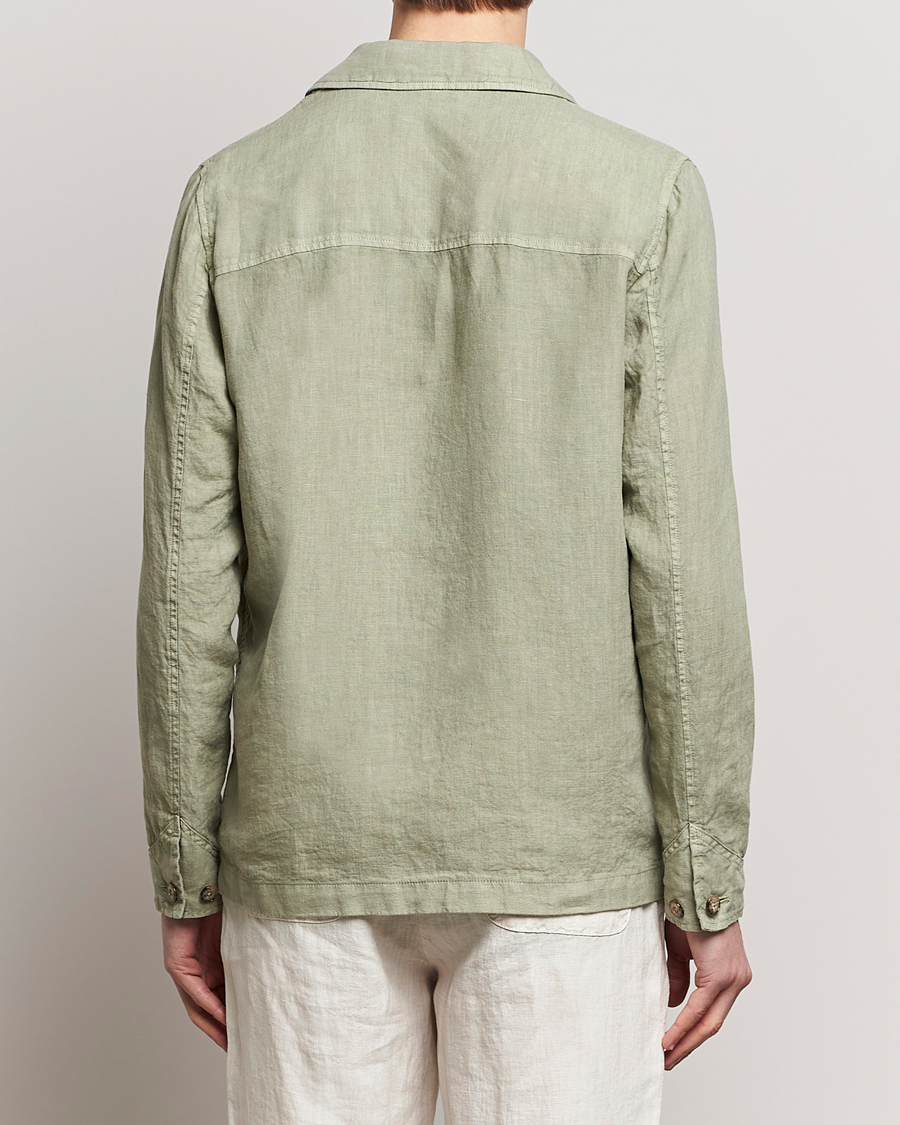 Uomini | Camicie | Altea | Linen Shirt Jacket Olive