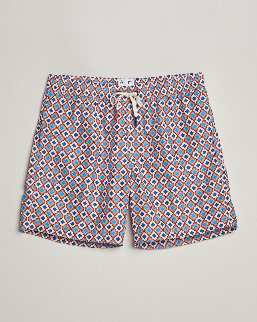 Uomini | Costumi da bagno | Altea | Printed Swim Shorts Blue/Orange