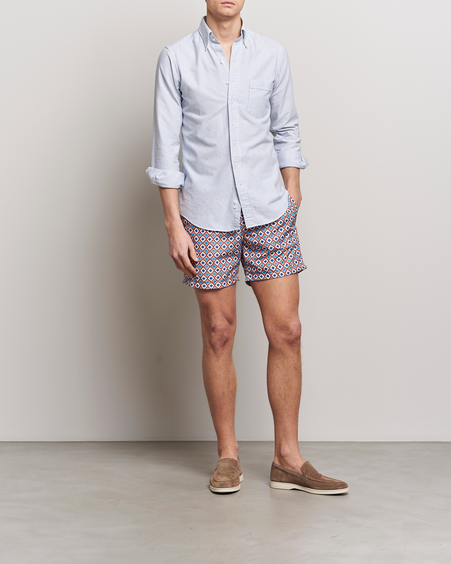 Uomini | Costumi da bagno | Altea | Printed Swim Shorts Blue/Orange
