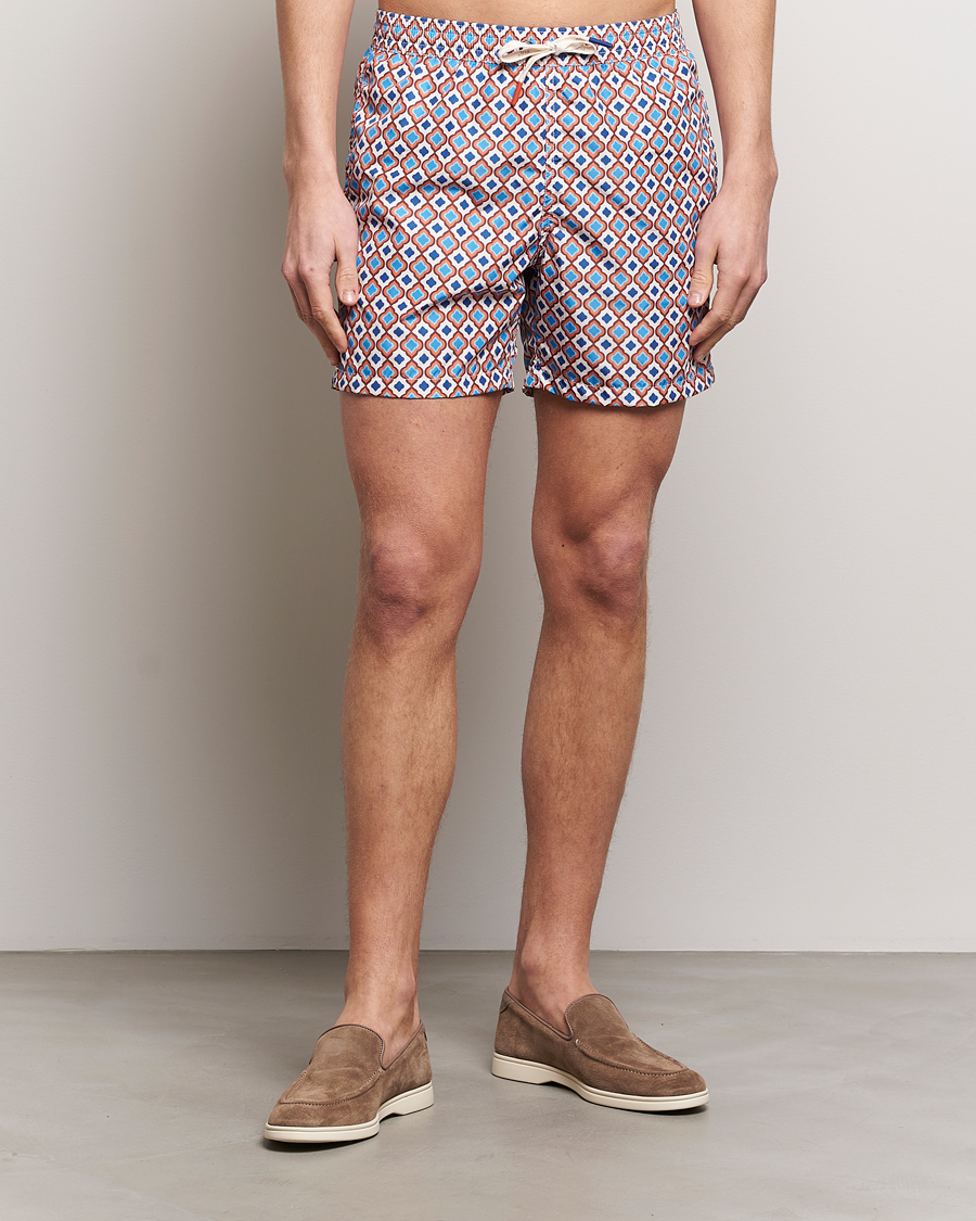 Uomini | Costumi da bagno | Altea | Printed Swim Shorts Blue/Orange