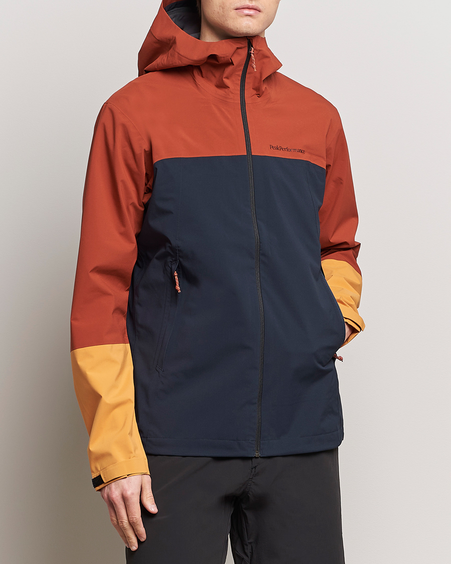 Uomini | Giacche | Peak Performance | Trail Hipe Hooded Jacket Spiced/Salute Navy/Desert