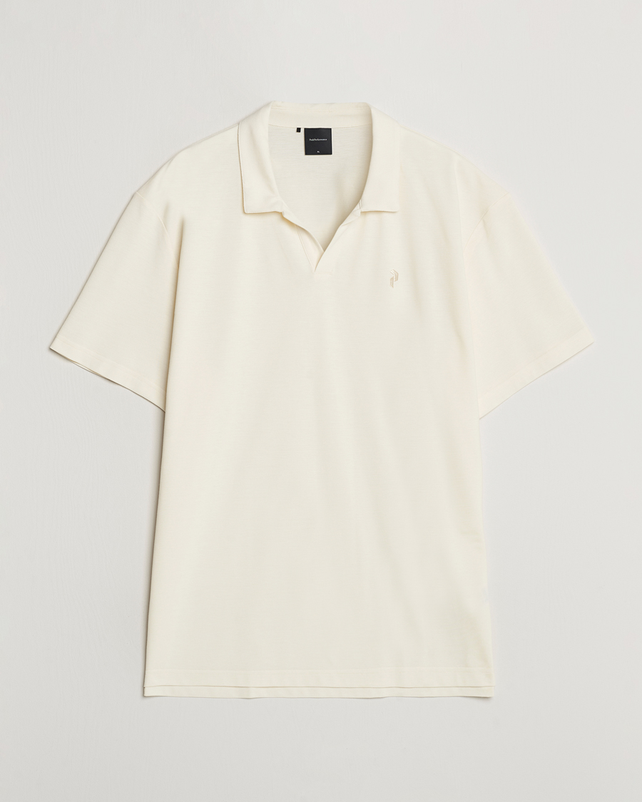 Uomini | Polo | Peak Performance | Cotton Coolmax Open Collar Polo Vintage White