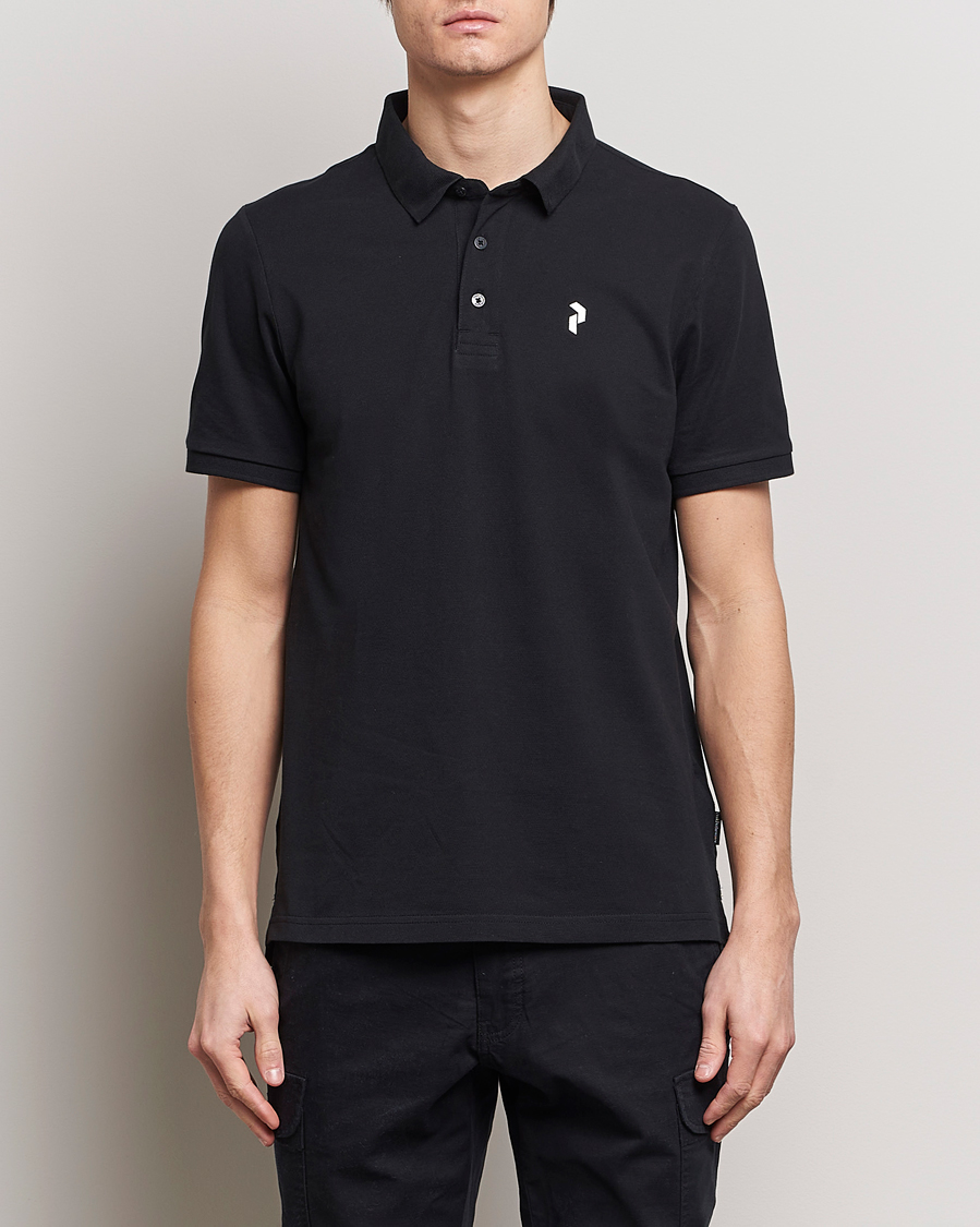 Uomini | Polo | Peak Performance | Classic Cotton Polo Black