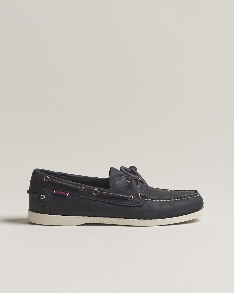 Uomini | Scarpe da barca | Sebago | Dockside Nubuck Boat Shoe Blue Navy