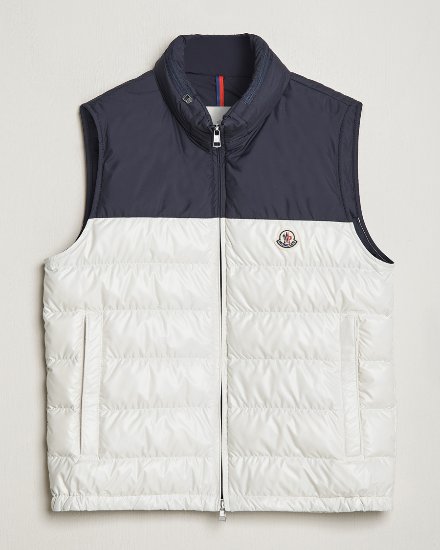 Uomini | Giacche | Moncler | Cerces Down Vest Off White/Navy