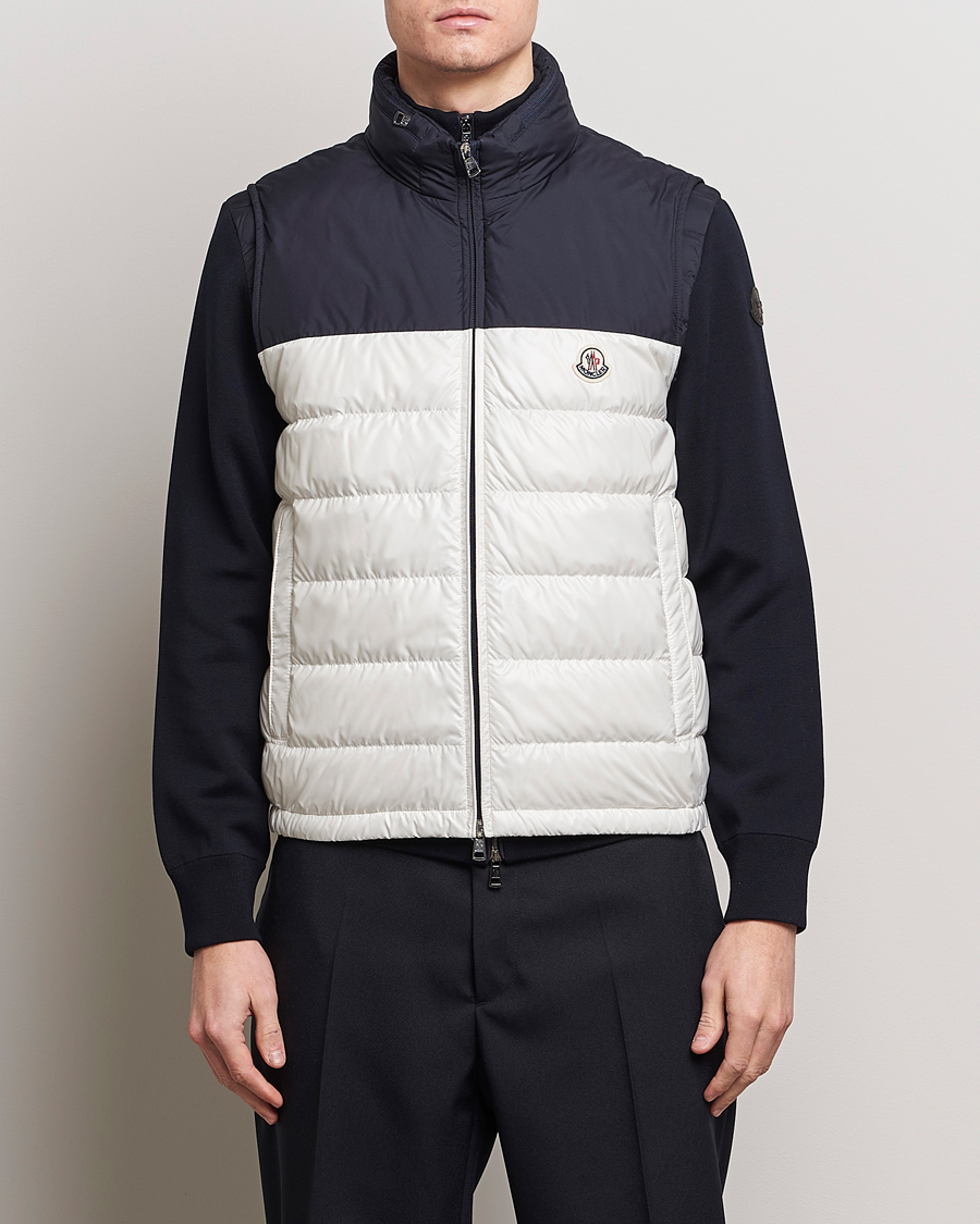 Uomini | Giacche | Moncler | Cerces Down Vest Off White/Navy