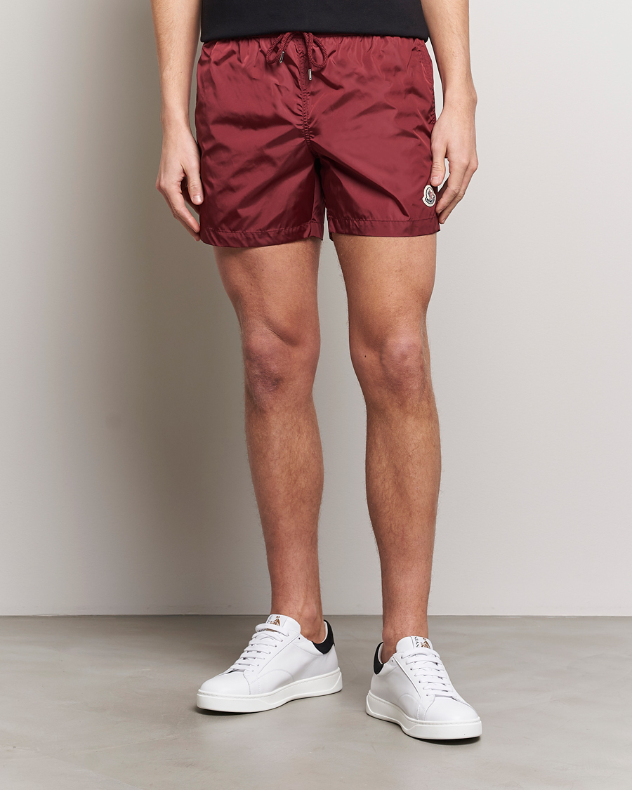Uomini | Costumi da bagno | Moncler | Nylon Swim Shorts Burgundy