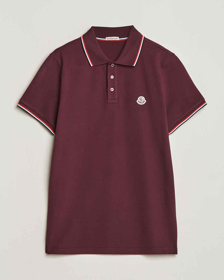 Uomini | Polo | Moncler | Contrast Rib Polo Burgundy