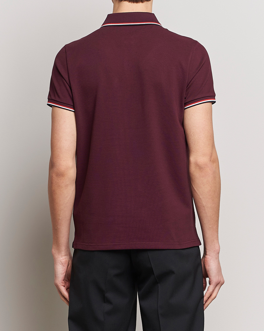 Uomini | Polo | Moncler | Contrast Rib Polo Burgundy