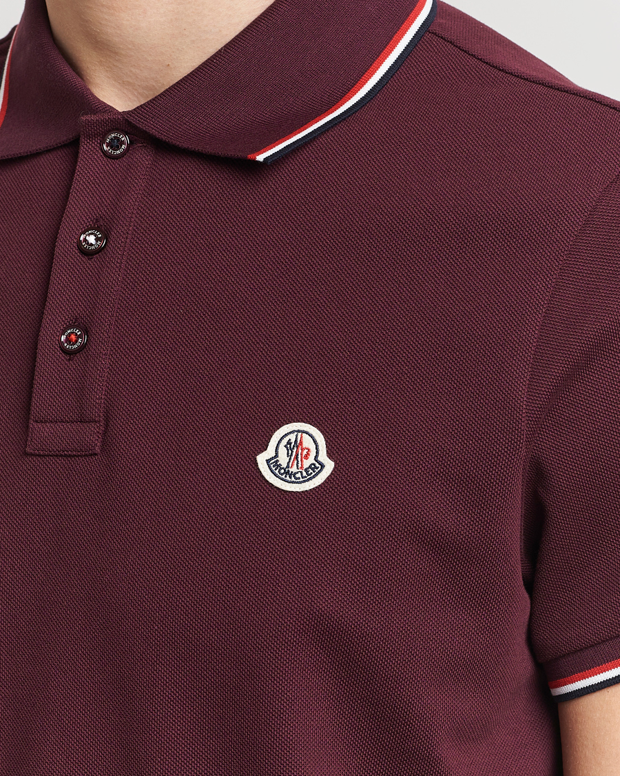 Uomini | Polo | Moncler | Contrast Rib Polo Burgundy