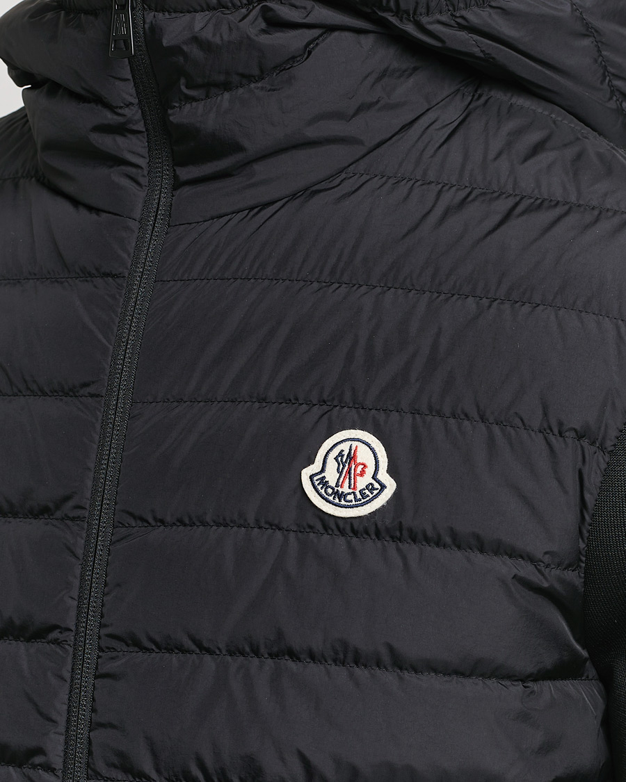 Uomini | Maglieria | Moncler | Hooded Hybrid Zip Cardigan Black