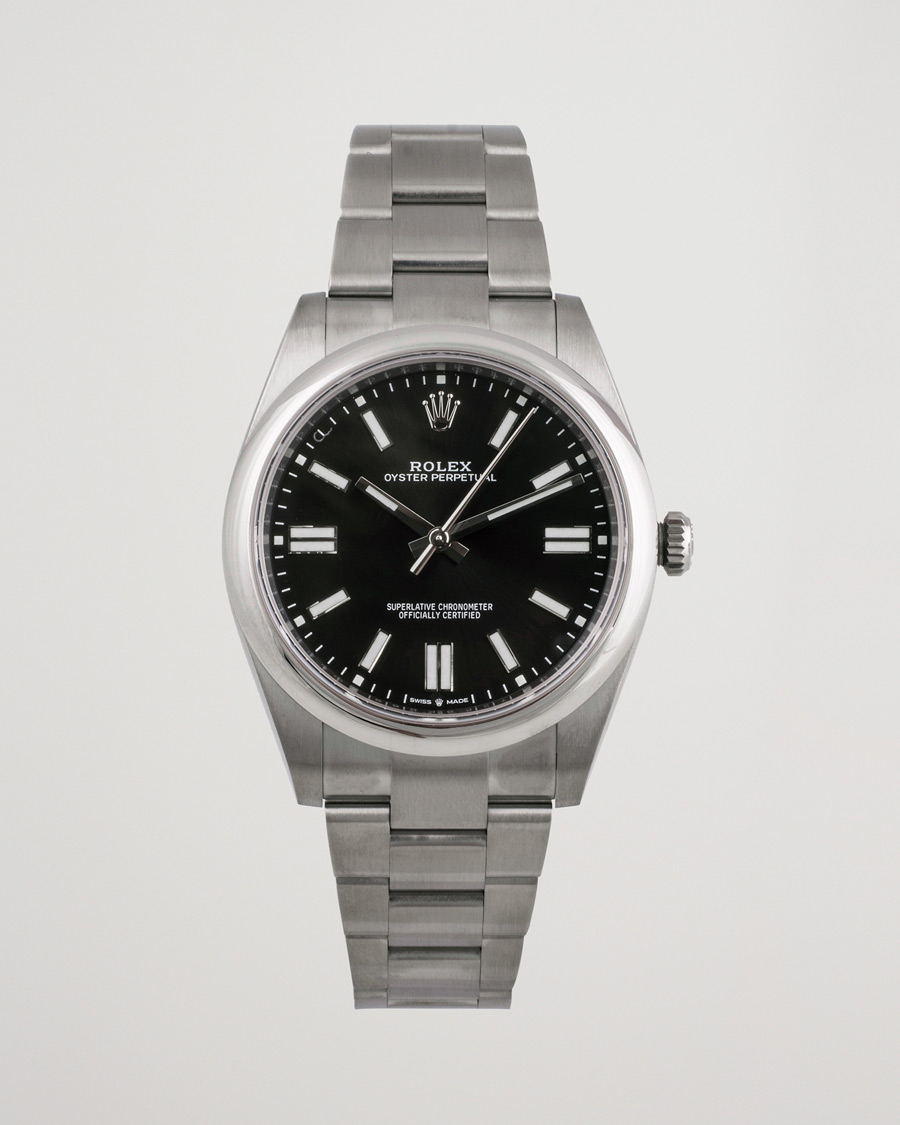 Uomini | Rolex Pre-Owned Oyster Perpetual 124300 Black Silver | Rolex Pre-Owned | Oyster Perpetual 124300 Black Silver