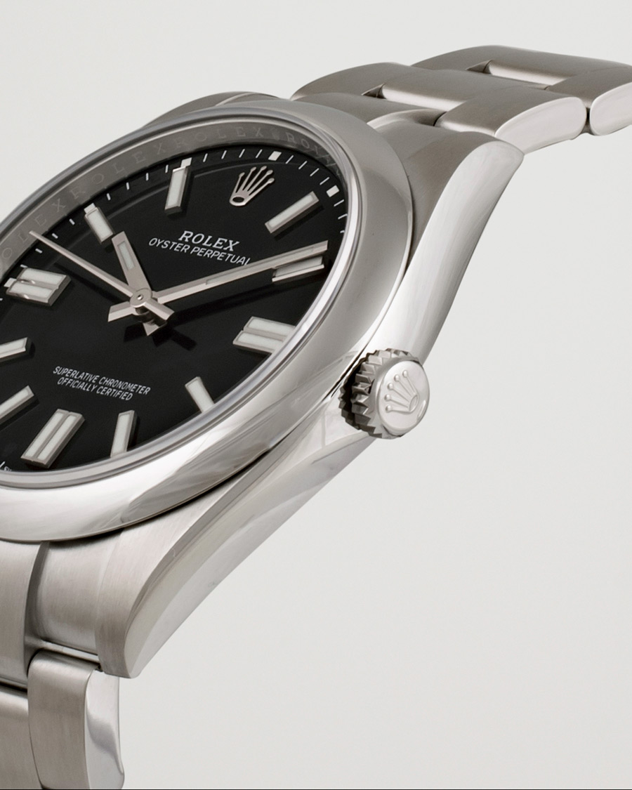 Uomini | Rolex Pre-Owned Oyster Perpetual 124300 Black Silver | Rolex Pre-Owned | Oyster Perpetual 124300 Black Silver