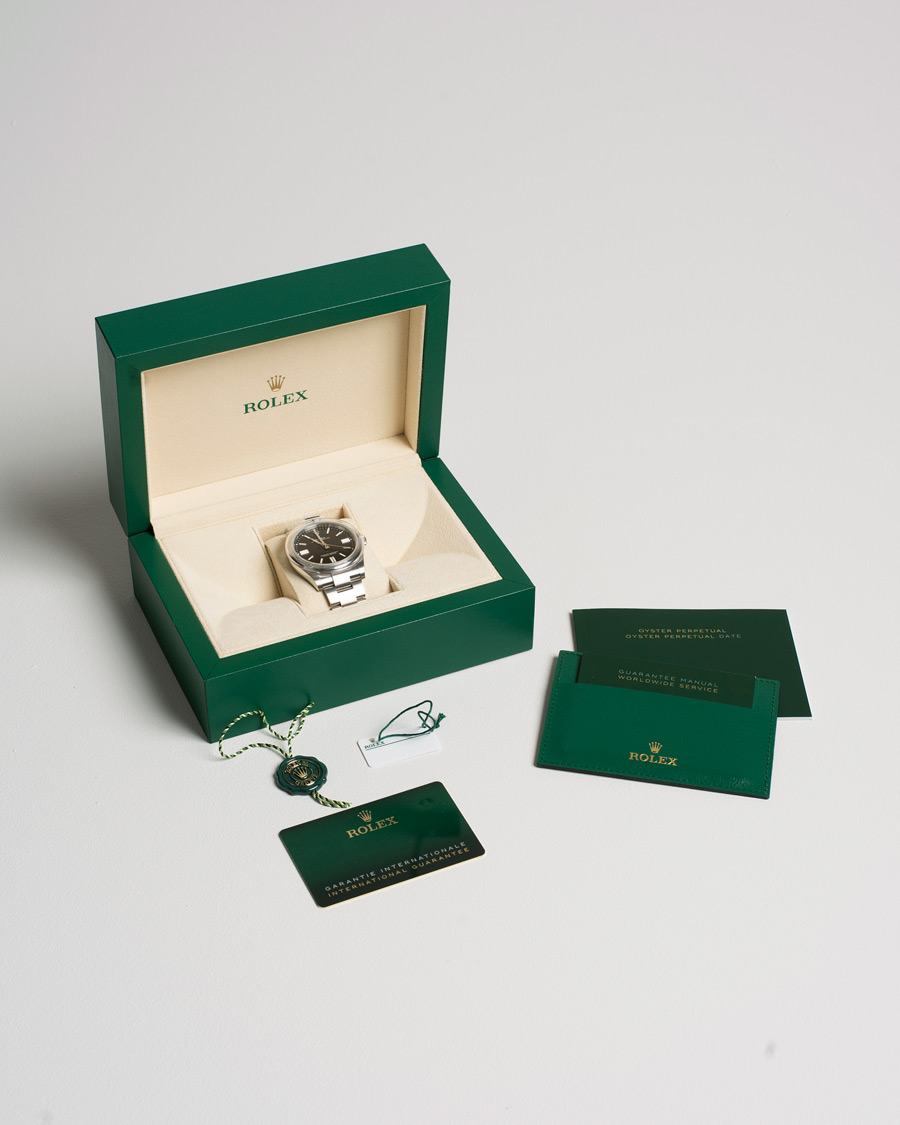 Uomini | Rolex Pre-Owned Oyster Perpetual 124300 Black Silver | Rolex Pre-Owned | Oyster Perpetual 124300 Black Silver