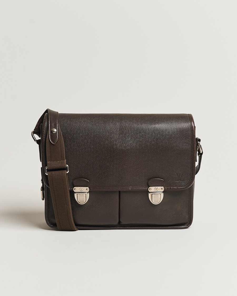 Uomini | Louis Vuitton Pre-Owned Alexei Leather Messenger Bag Leather Brown | Louis Vuitton Pre-Owned | Alexei Leather Messenger Bag Leather Brown