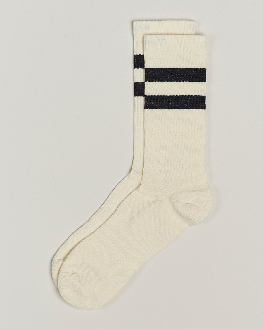 Uomini | Biancheria intima | Sweyd | Two Stripe Cotton Socks White/Black