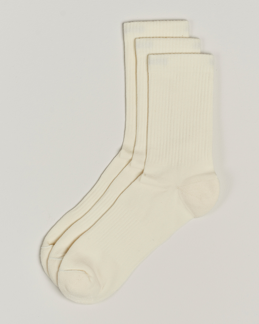 Uomini | Biancheria intima | Sweyd | 3-Pack Crew Cotton Socks White