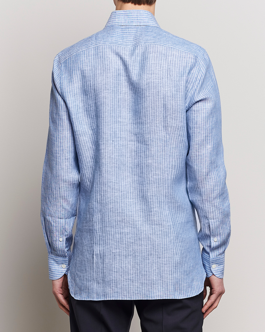Uomini | Camicie | 100Hands | Striped Linen Shirt Navy