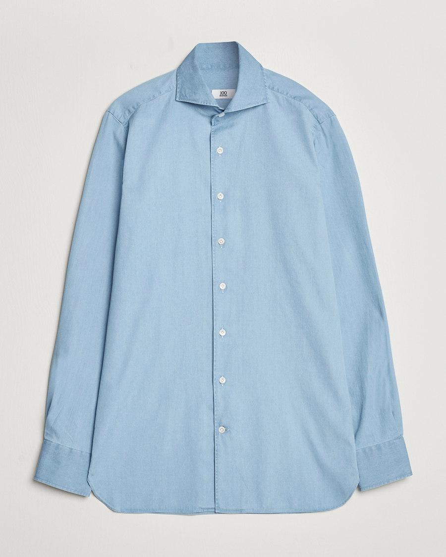 Uomini | Camicie | 100Hands | Ice Wash Denim Shirt Light Blue