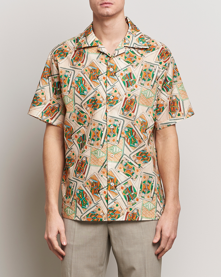 Uomini | Camicie | Drôle de Monsieur | Jeu De Cartes Camp Shirt Peach