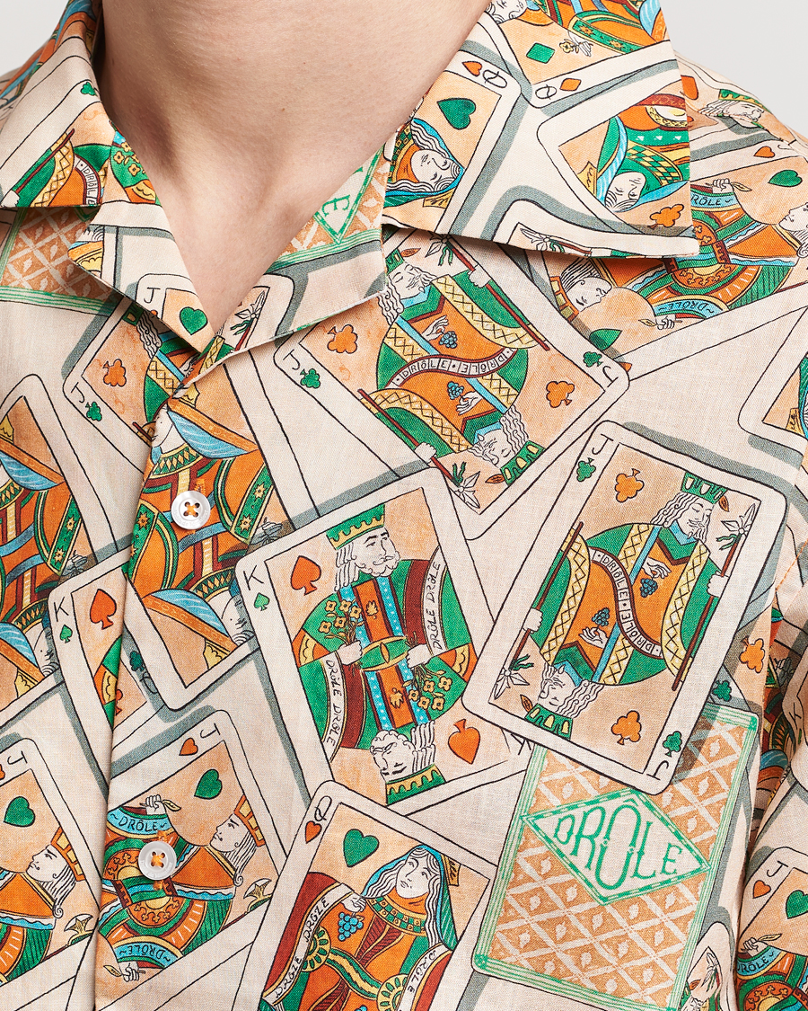 Uomini | Camicie | Drôle de Monsieur | Jeu De Cartes Camp Shirt Peach