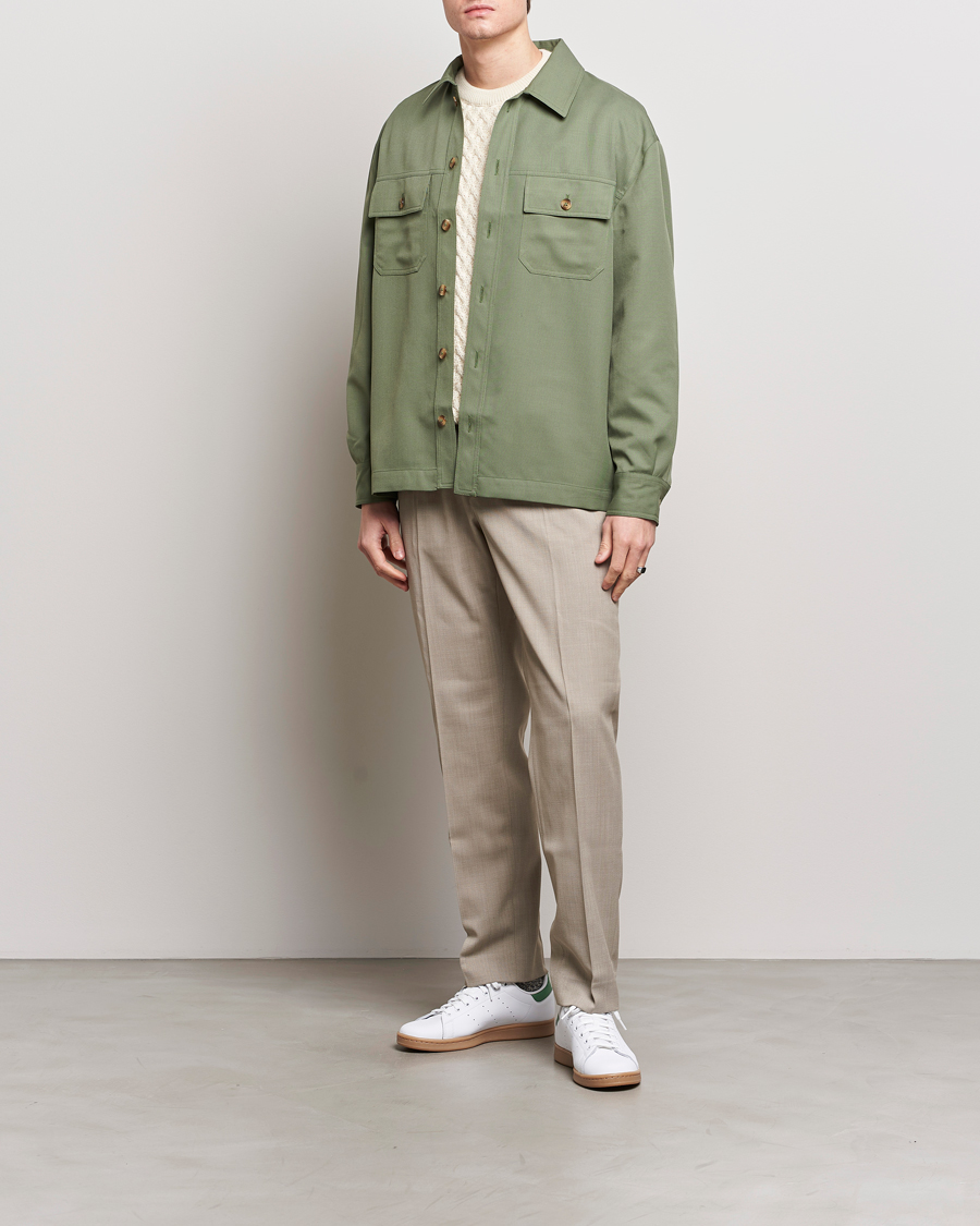 Uomini | Camicie | Drôle de Monsieur | Wool Overshirt Khaki