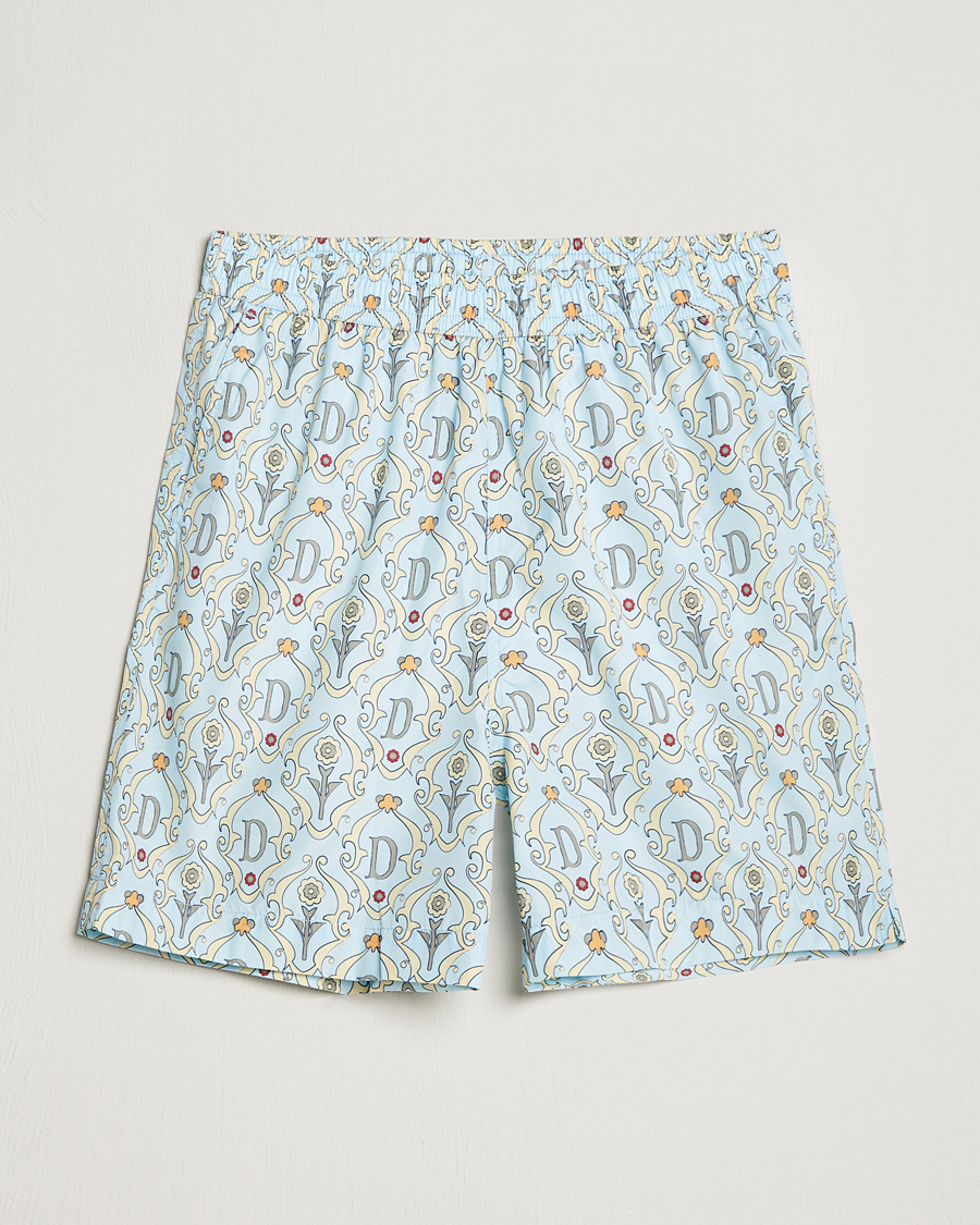 Uomini | Costumi da bagno | Drôle de Monsieur | Ornaments Swim Shorts Light Blue
