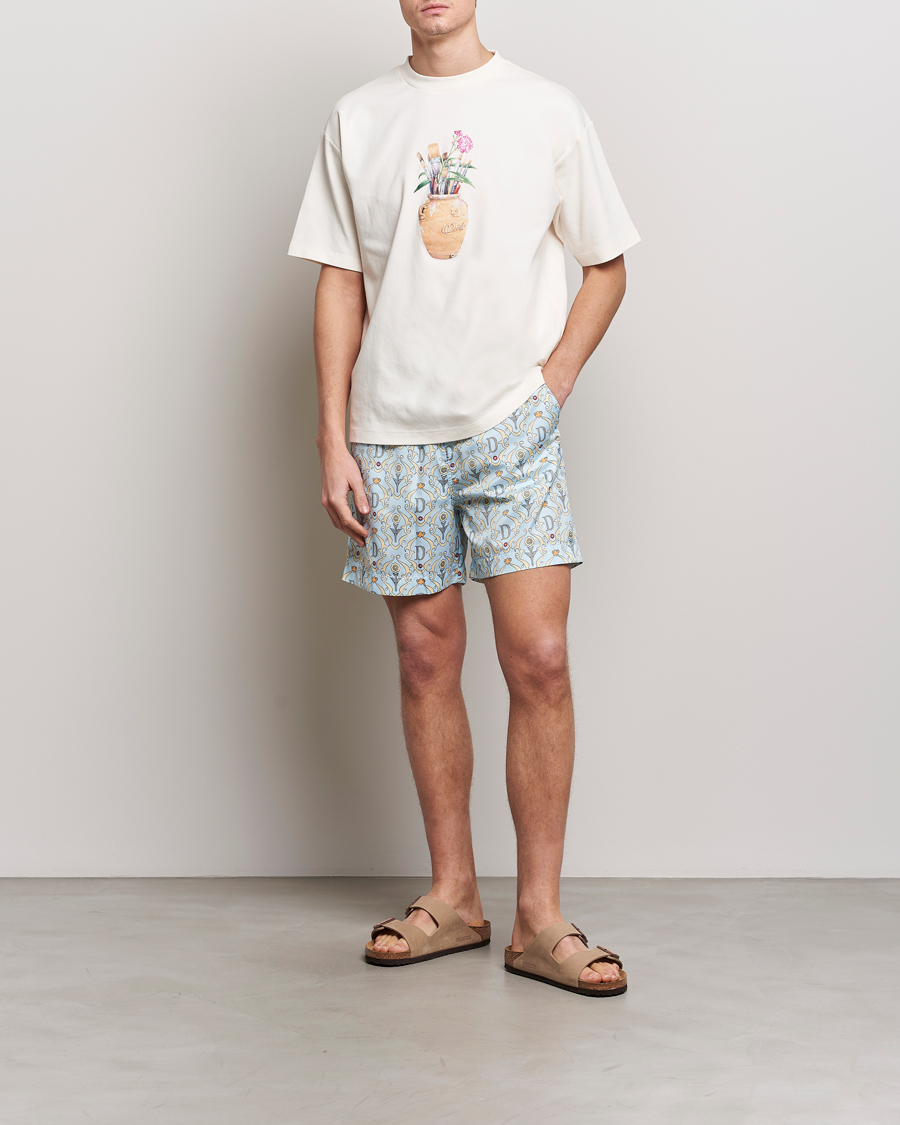 Uomini | Costumi da bagno | Drôle de Monsieur | Ornaments Swim Shorts Light Blue