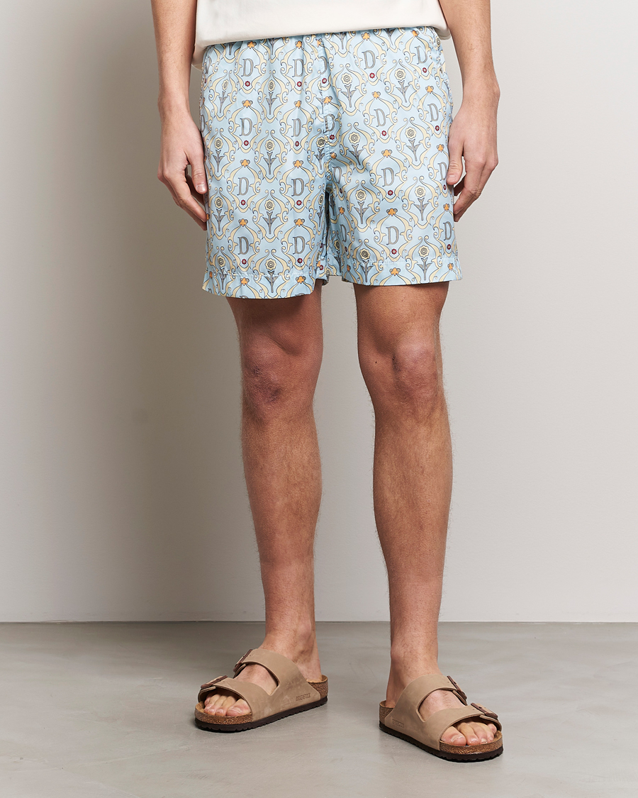 Uomini | Costumi da bagno | Drôle de Monsieur | Ornaments Swim Shorts Light Blue