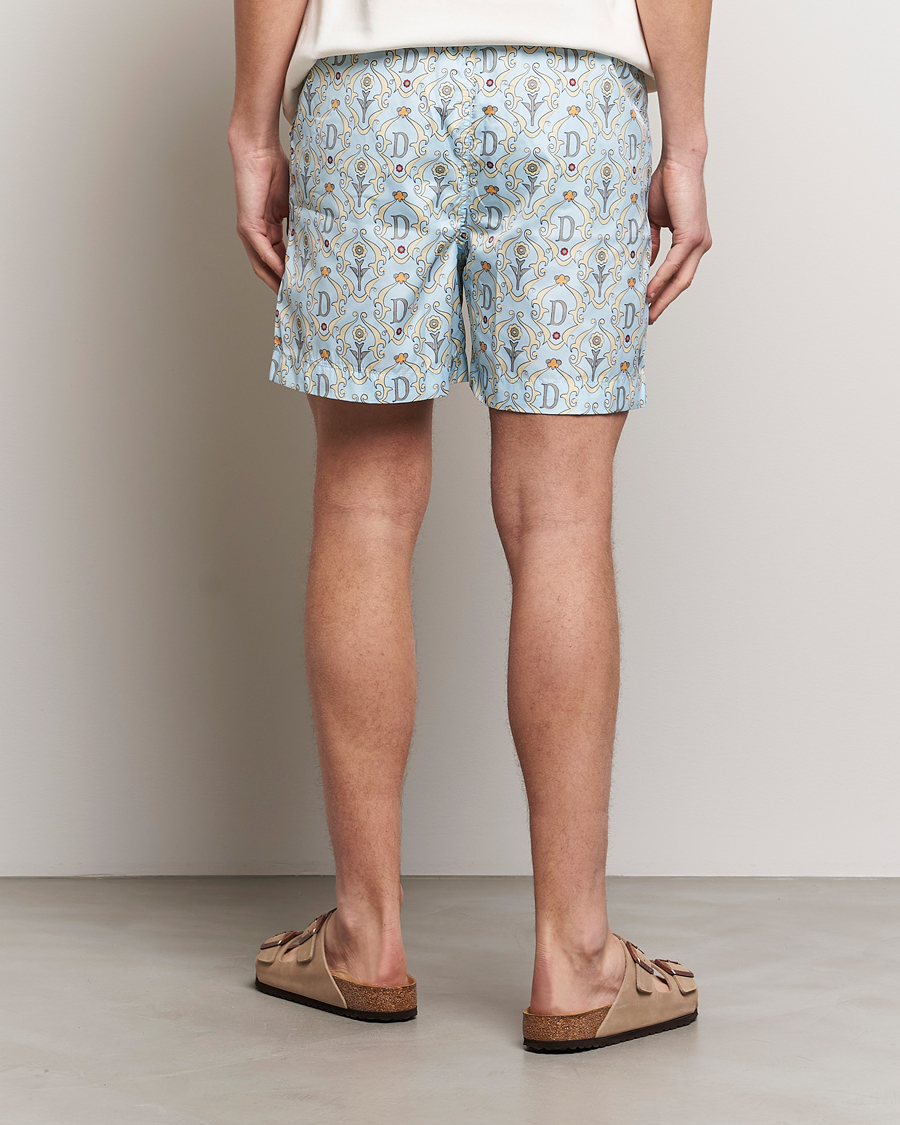 Uomini | Costumi da bagno | Drôle de Monsieur | Ornaments Swim Shorts Light Blue