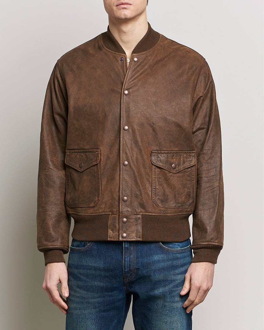 Uomini | Giacche | RRL | Wright Leather Jacket Brown