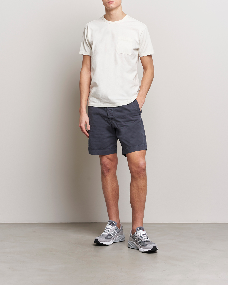 Uomini | Pantaloncini | RRL | Officers Flat Shorts Navy