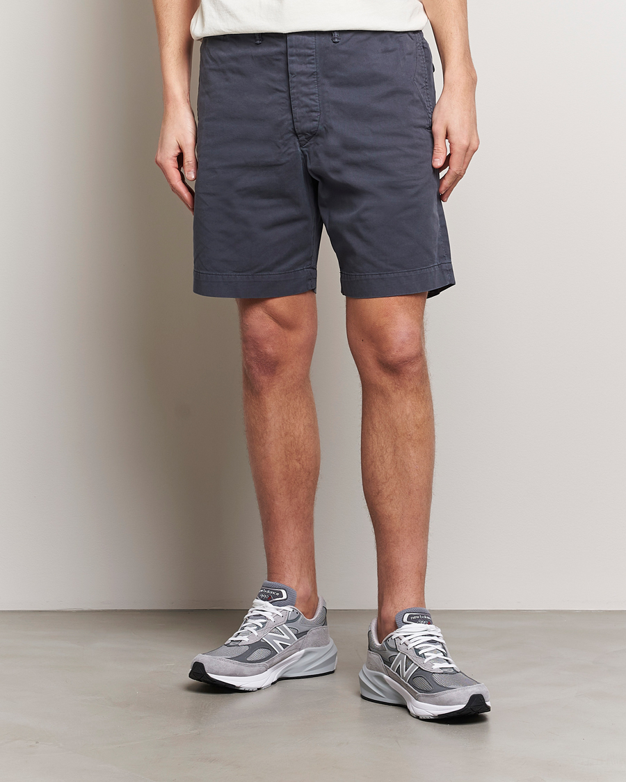 Uomini | Pantaloncini | RRL | Officers Flat Shorts Navy