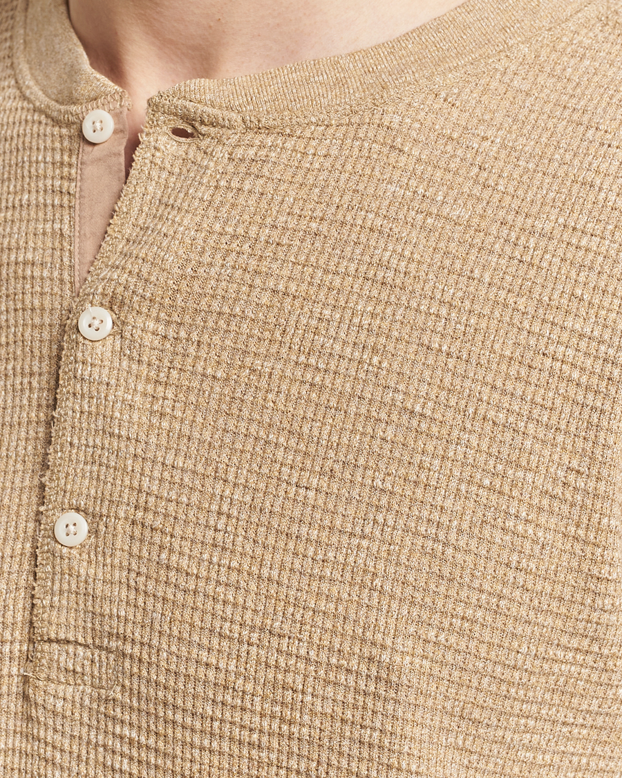 Uomini | Maglieria | RRL | Long Sleeve Henley Tan Heather
