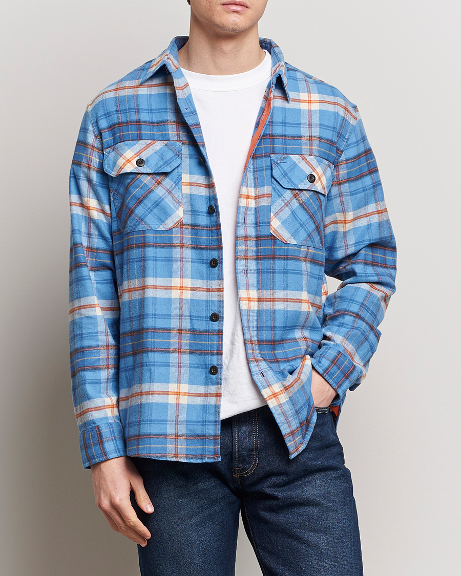 Uomini | Camicie | Pendleton | Burnside Flannel Shirt Blue/Red Plaid