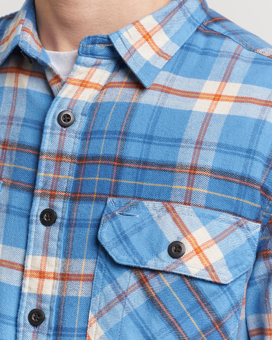 Uomini | Camicie | Pendleton | Burnside Flannel Shirt Blue/Red Plaid