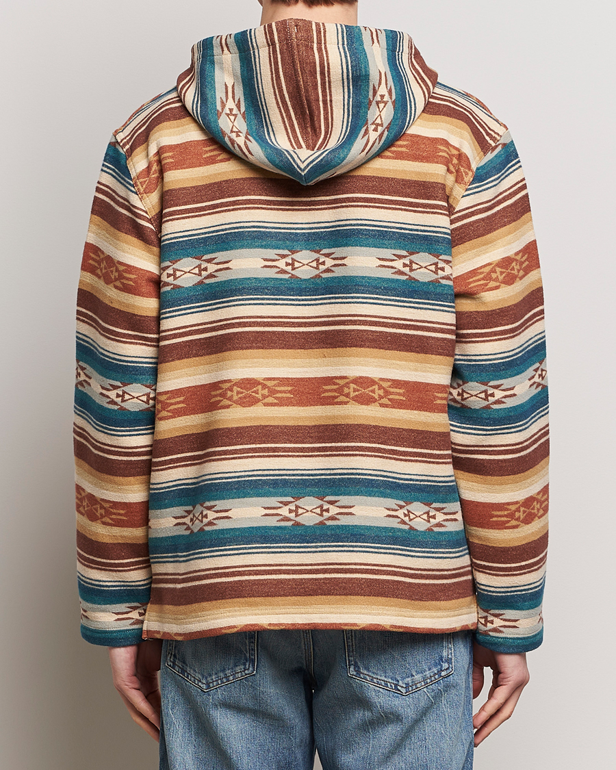 Uomini | Maglieria | Pendleton | Driftwood Hoody Azure/Brown Stripe