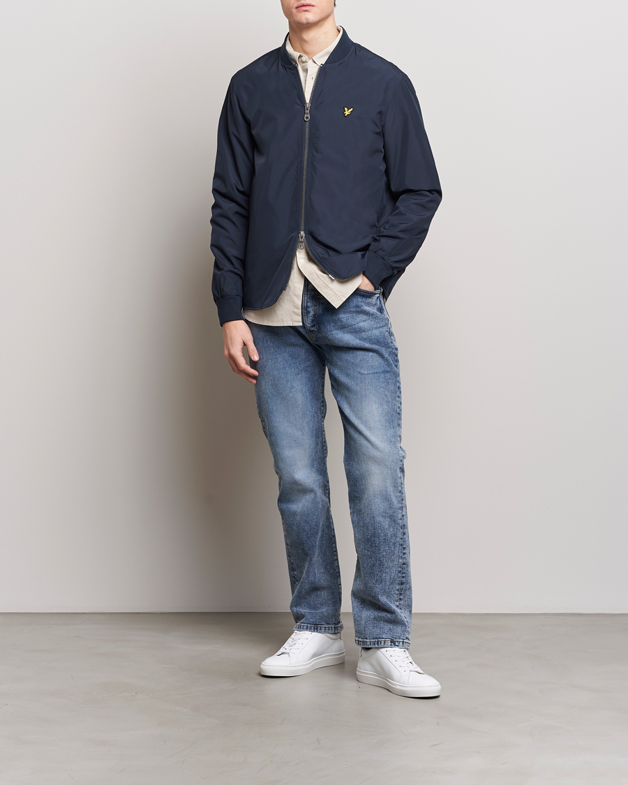 Uomini | Giacche | Lyle & Scott | Nylon Bomber Jacket Dark Navy