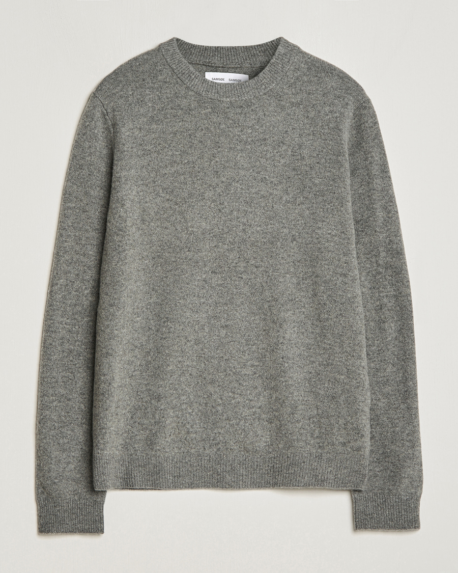 Uomini | Maglieria | Samsøe Samsøe | Isak Crew Neck Dark Grey