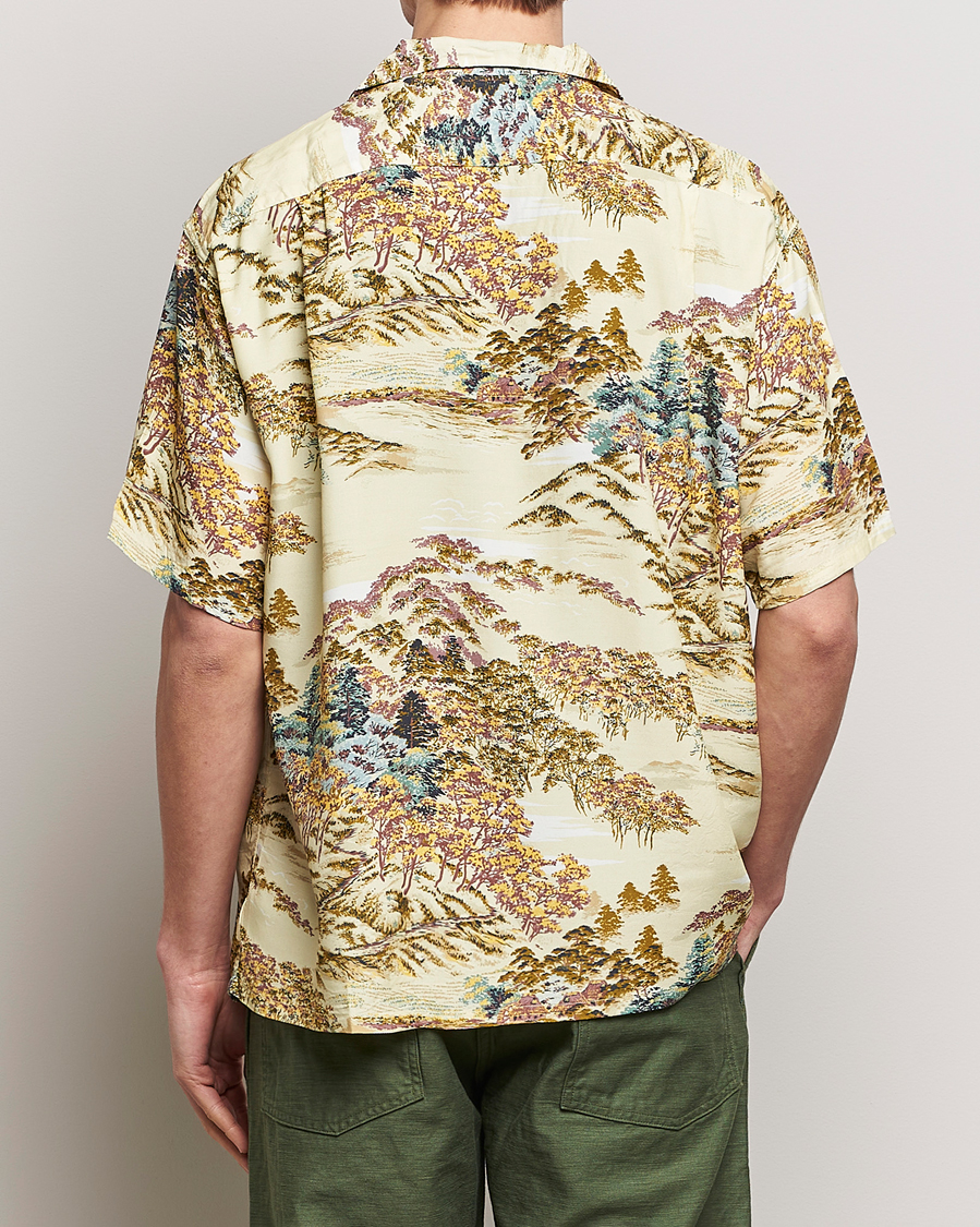 Uomini | Camicie | orSlow | Printed Rayon Camp Shirt Yellow