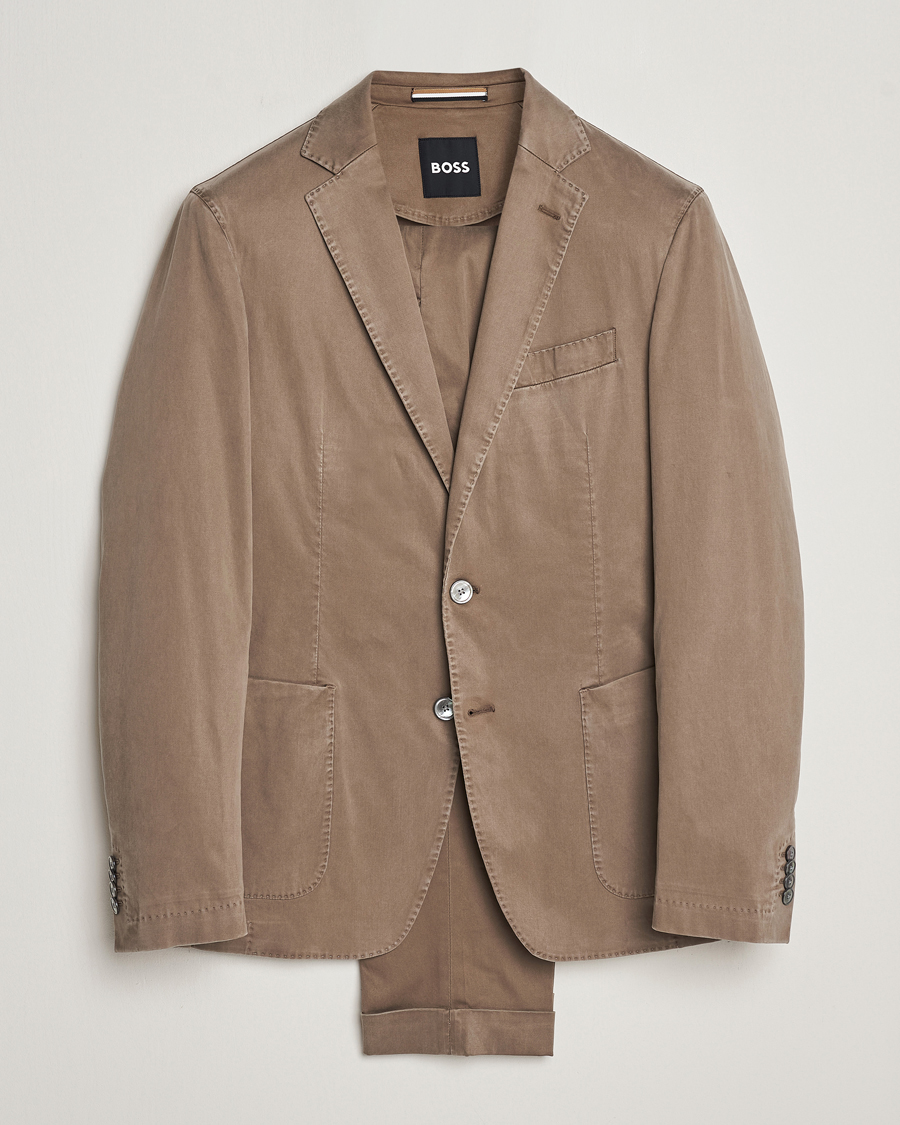 Uomini | Abiti | BOSS BLACK | Hanry Cotton Suit Open Brown