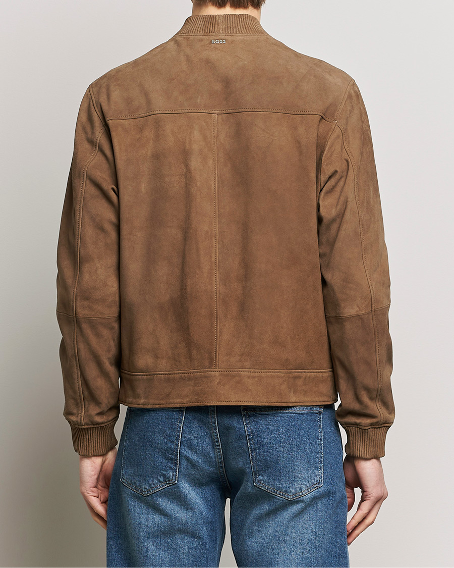 Uomini | Giacche | BOSS BLACK | Malbano Leather Jacket Open Brown