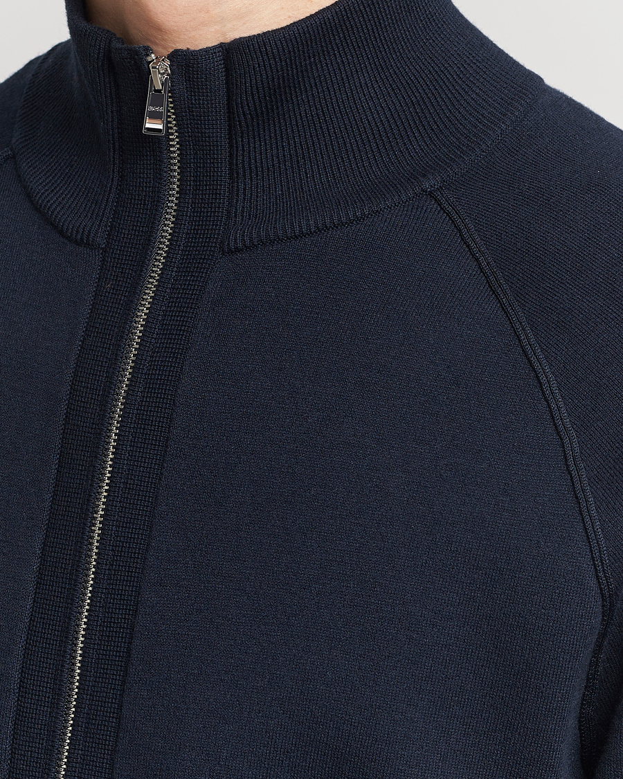 Uomini | Maglieria | BOSS BLACK | Perrone Knitted Full-Zip Dark Blue