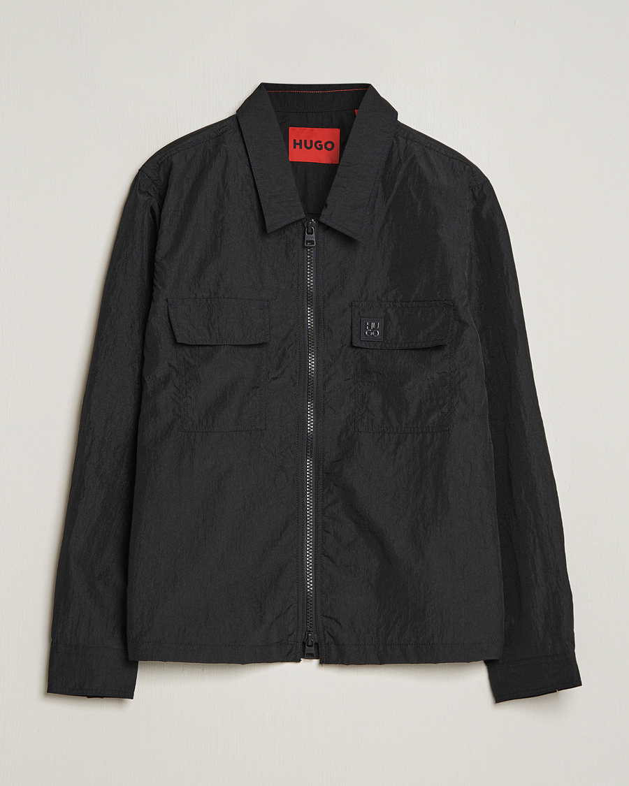Uomini | Camicie | HUGO | Emalo Full-Zip Overshirt Black