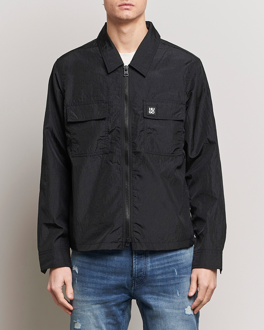 Uomini | Camicie | HUGO | Emalo Full-Zip Overshirt Black