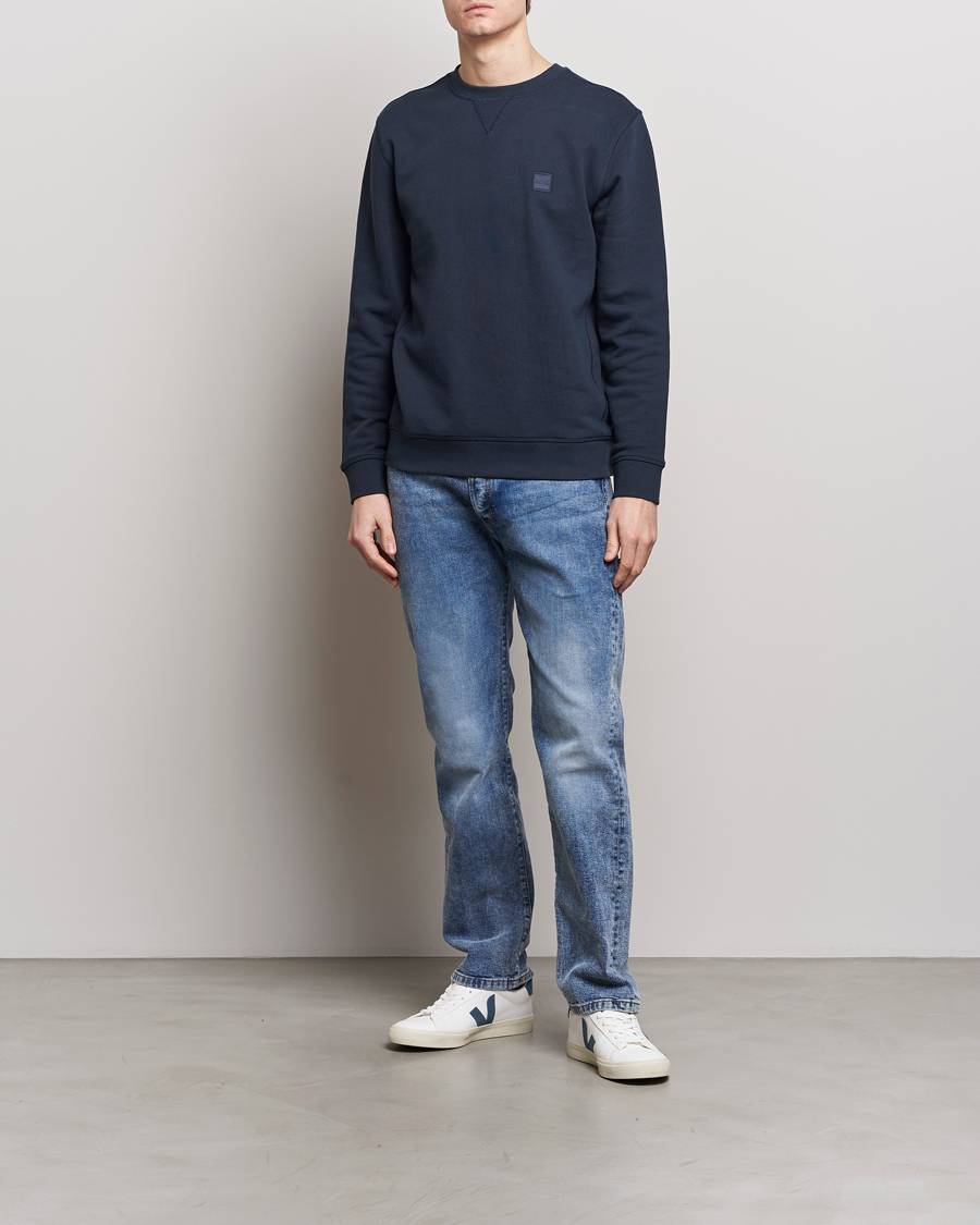 Uomini | Maglieria | BOSS ORANGE | Westart Logo Sweatshirt Dark Blue