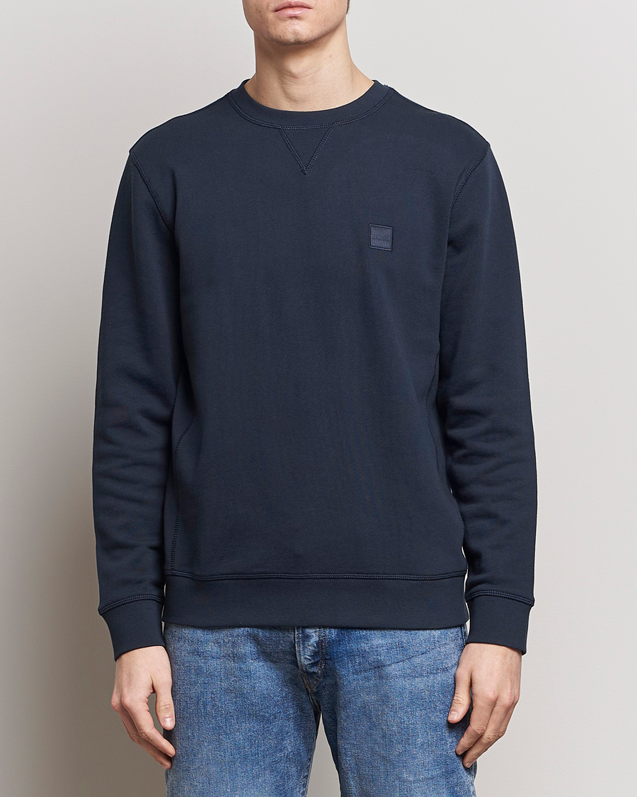 Uomini | Maglieria | BOSS ORANGE | Westart Logo Sweatshirt Dark Blue